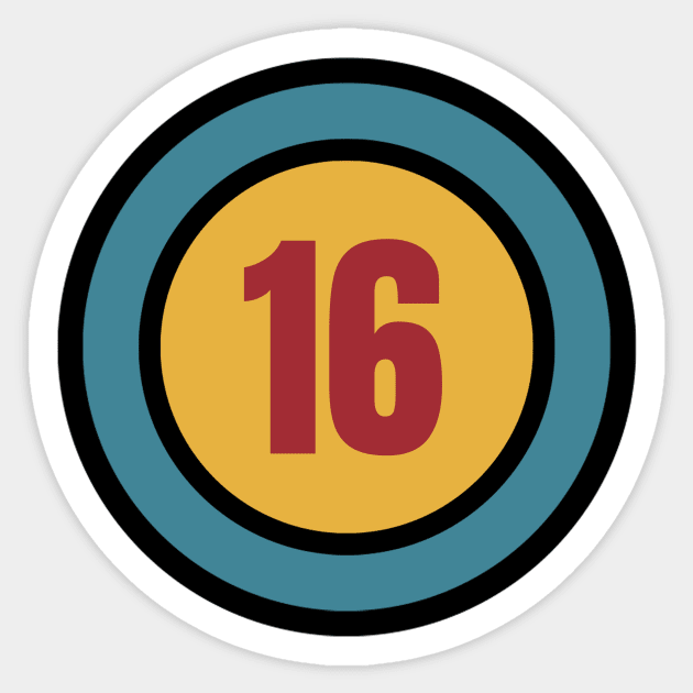 The Number 16 - sixteen - sixteenth - sweet Sticker by Siren Seventy One